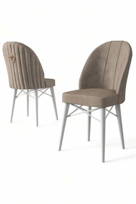 Hanah Home Ritim - Cappuccino y Blanco (Set de 6 piezas)